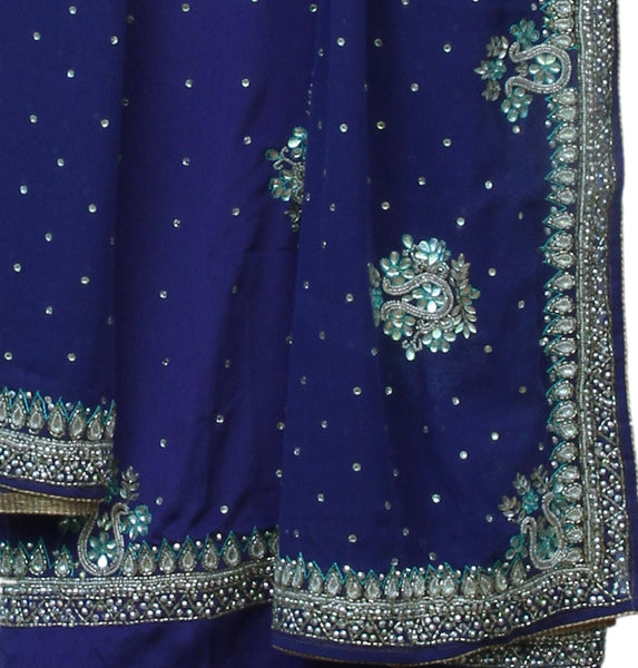 Kundan-Pearl Handwork Dress Material
