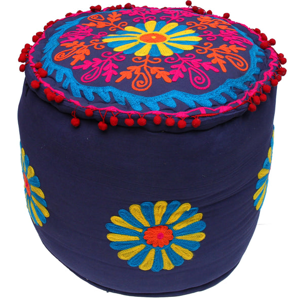 Traditional Embroidered Ottoman / Pouf / Stool with Proper filling Large Size