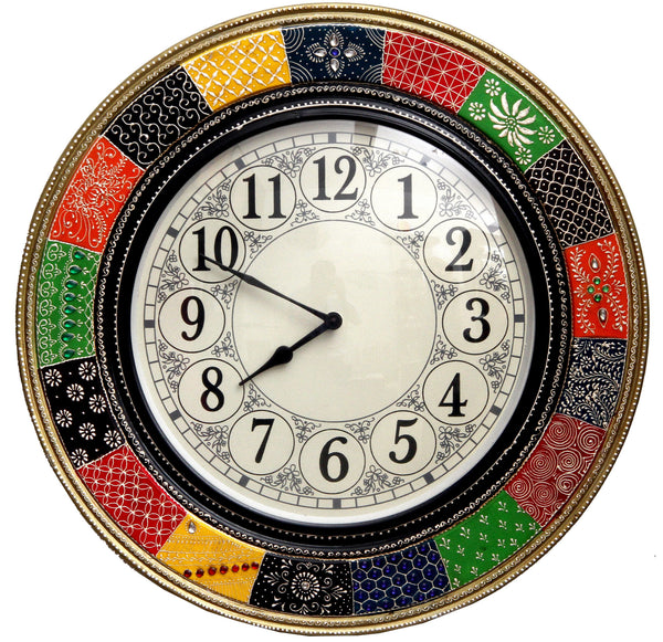 Vintage Hand-painted Wooden Wall Clock