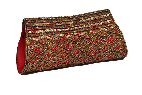 Beaded clutch bag