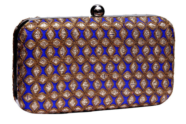 Zari embroidered box clutch
