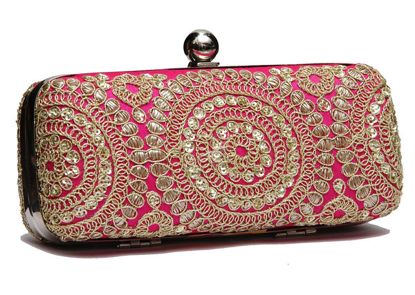 Zari embroidered box clutch