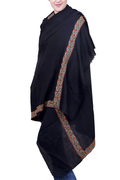 Semi-pashmina Shawl with Chob Hand Embroidery