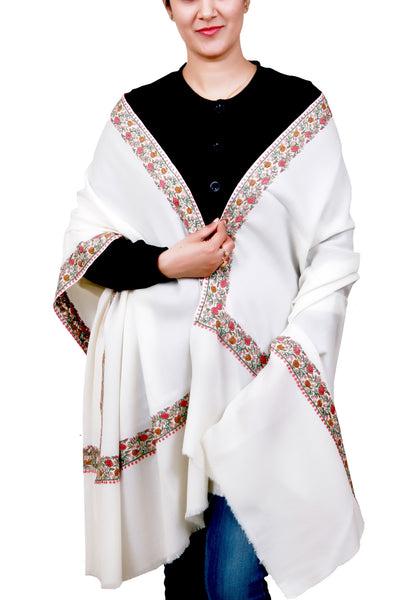 Semi-pashmina Shawl with Chob Hand Embroidery