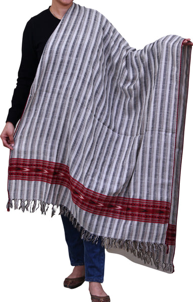 Pure Wool Kullu Shawl with Woven Kinnauri Border