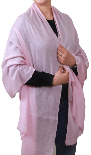 Quality Semi Pashmina Stole with Paisley Design in Self