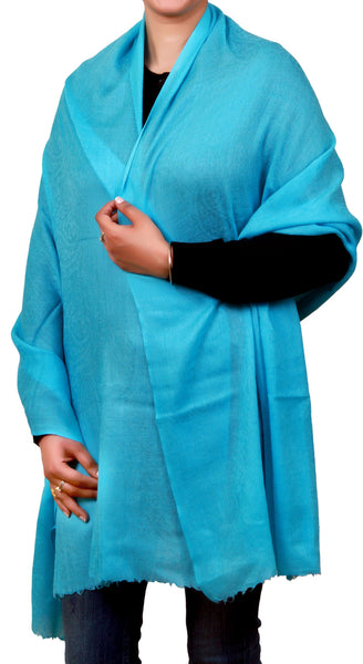 Quality Semi Pashmina Stole with Paisley Design in Self