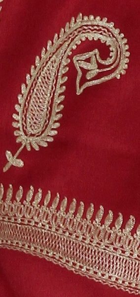 Woolen Shawl with Kashmiri Machine Zari Tilla Embroidery